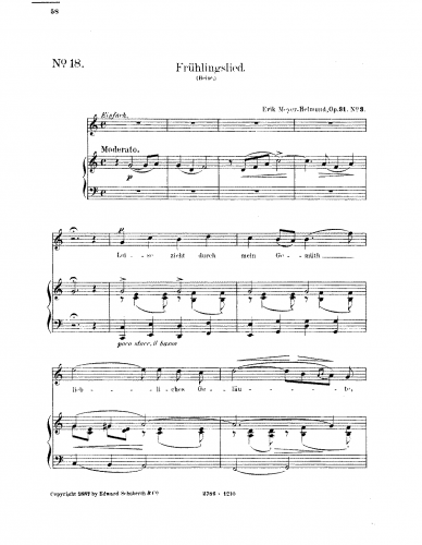 Meyer-Helmund - Vier Lieder - 3. Frühlingslied (C major)