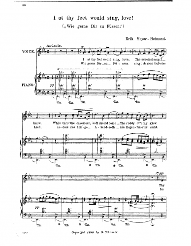 Meyer-Helmund - Zwei Lieder - 2. Wie gerne Dir zu Füssen (E♭ major)