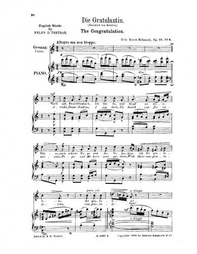 Meyer-Helmund - Vier Lieder - 4. Die Gratulantin (C major)