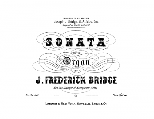 Bridge - Organ Sonata in D minor - Score