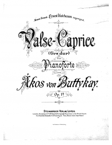 Buttykay - Valse-Caprice - Score