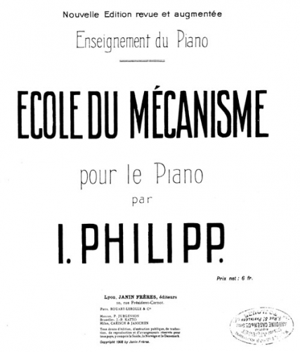 Philipp - Ecole du Mécanisme - Piano Score - Score