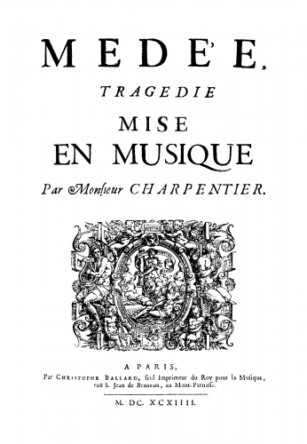 Charpentier - Médée, H.491 - Score