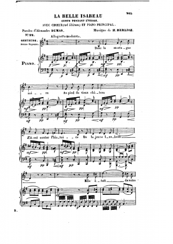 Berlioz - La belle Isabeau - Score