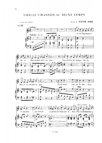 Pessard - Vieille chanson du jeune temps - Score