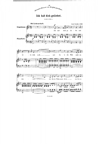 Sucher - Ich hab' dich geliebet - Score