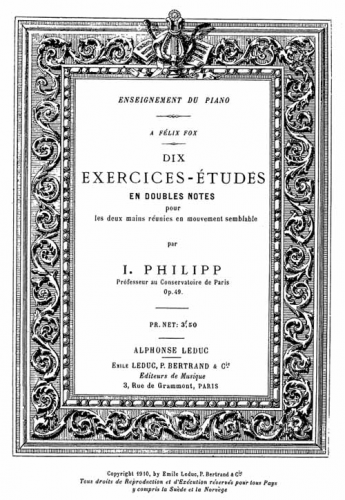 Philipp - Dix Exercices-Études en Doubles Notes - Score