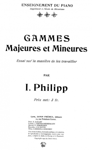 Philipp - Gammes majeures et mineures - Score