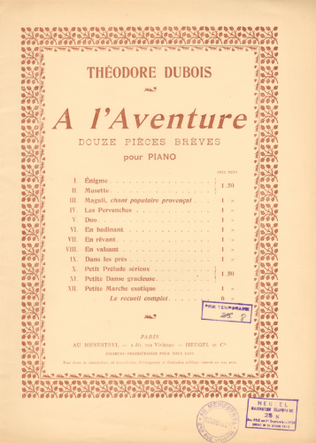 Dubois - 12 pièces brèves - Score