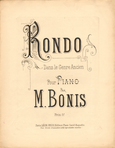 Bonis - Rondo dans le genre ancien, Op. 7 - Score