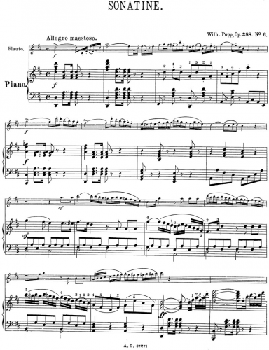 Popp - 6 Sonatinen - Scores and Parts Sonatina No. 6 in D major - Score