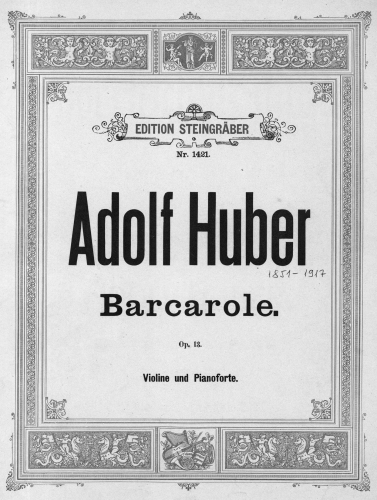 Huber - Barcarolle - Scores and Parts - Score