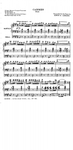 Lemare - Carmen - Score