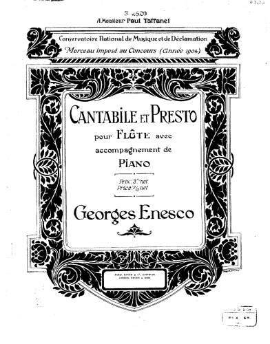 Enescu - Cantabile et presto - Score