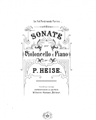 Heise - Cello Sonata No. 3 - Piano Score and Cello Part