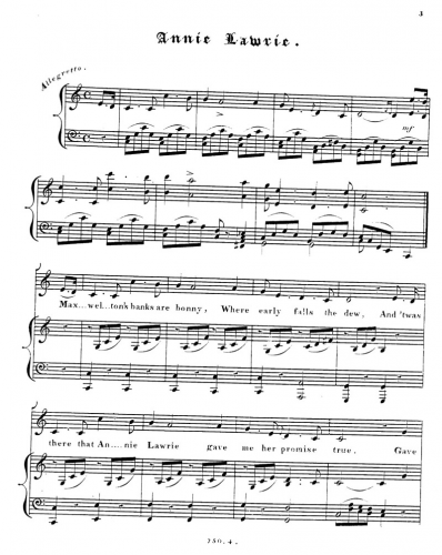 Folk Songs - Annie Lawrie - Score