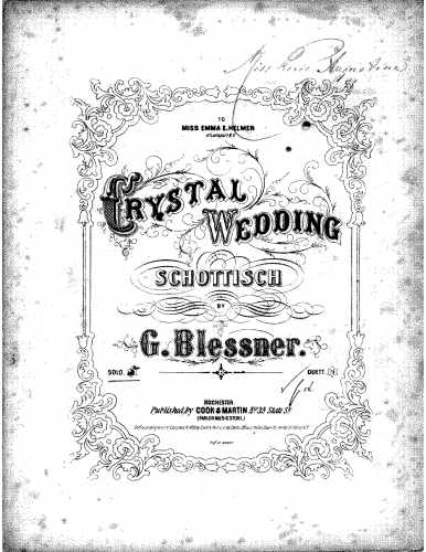 Blessner - The Crystal Wedding - Piano Score - Score