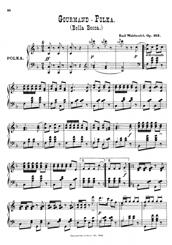 Waldteufel - Bella Bocca - For Piano solo - Score