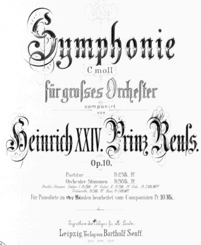 Reuss - Symphony No. 1 - Score