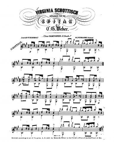 Balmer - Virginia Schottische - Arrangements & Transcriptions For Guitar (Weber) - Score