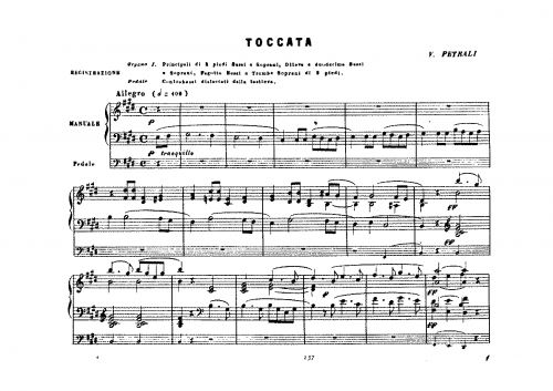 Petrali - Toccata in E major - Score