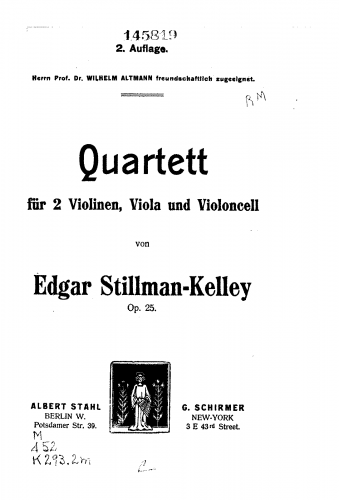 Kelley - String Quartet - Score