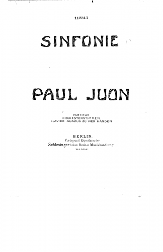 Juon - Symphony No. 2, Op. 23 - Score