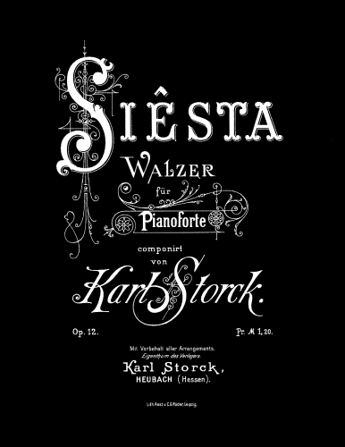 Storck - Siesta - Score