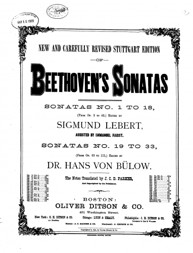 Beethoven - Piano Sonata No. 7 - Piano Score - Score