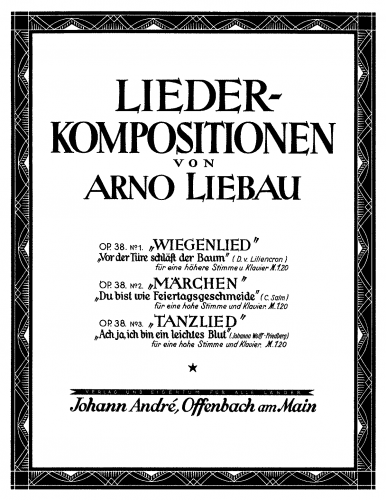 Liebau - 3 Lieder - 3. Tanzlied