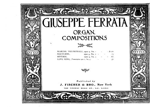 Ferrata - Italian Spring Melodies - No. 4. Love Song For Organ (Ferrata) - Score
