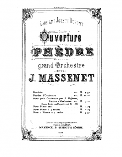 Massenet - Phèdre - Overture - Score