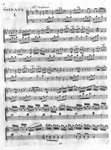 Dalvimare - 3 Harp Sonatas, Op. 2 - Score
