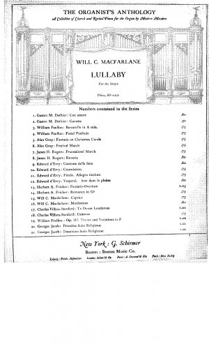 Macfarlane - Lullaby - Score