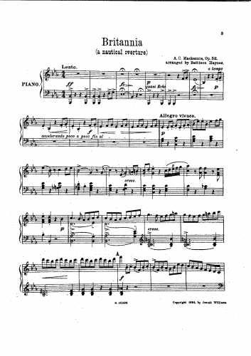 Mackenzie - Britannia - For Piano solo (Haynes) - Score