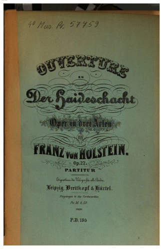 Holstein - Der Haideschacht - Overture - Score