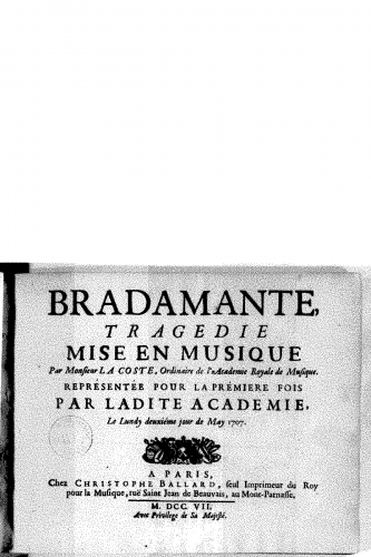 La Coste - Bradamante - Score