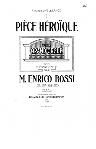 Bossi - Pièce héroïque - Score