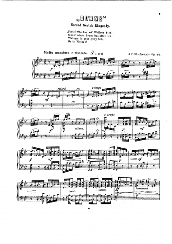 Mackenzie - Burns - For Piano solo - Score