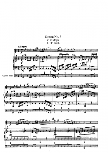 Bach - Flute Sonata No. 3 in C major - Score and Flute Part