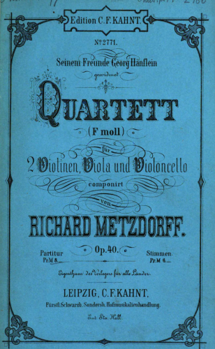 Metzdorff - String Quartet - Score