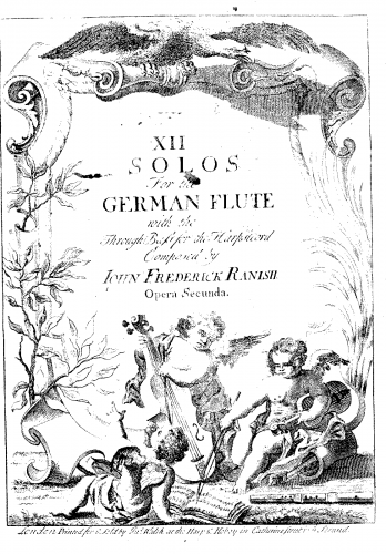 Ranish - XII Solos for the German Flute with the Thorough Bass for the Harpsicord - Score