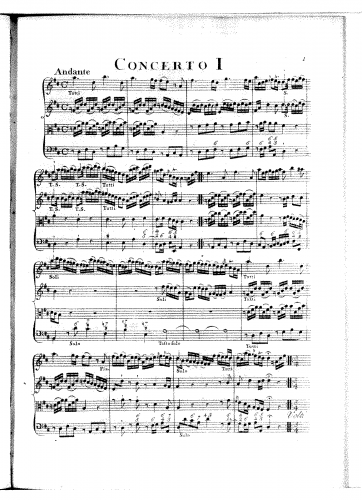 Avison - 6 Concertos - Score