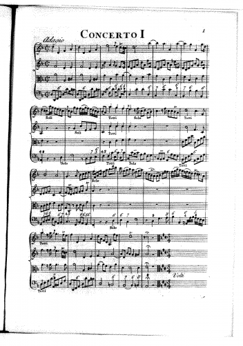 Avison - 8 Concertos - Score