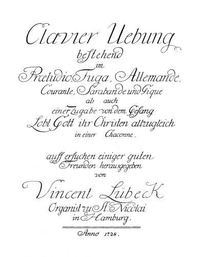 Lübeck - Clavier Übung - Score