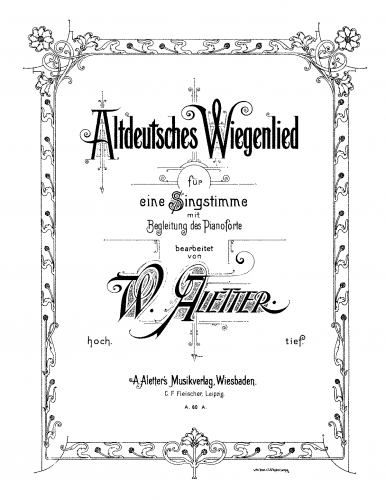 Aletter - Altdeutsches Wiegenlied - Score