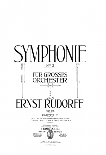 Rudorff - Symphony No. 3 - Score