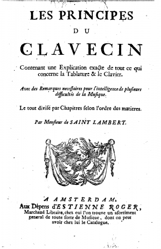Saint-Lambert - Les Principes du Clavecin - Complete book