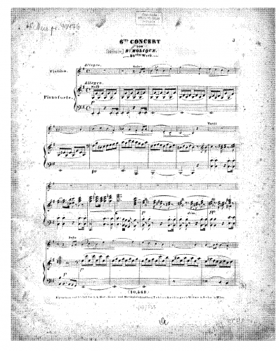 Molique - Violin Concerto No. 6, Op. 30 - For Violin and Piano - Piano score