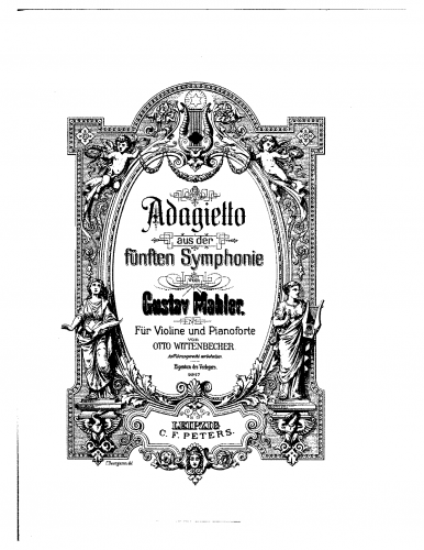 Mahler - Symphony No. 5 - IV. Adagietto For Violin and Piano (Wittenbecher) - Violin and Piano score, solo part